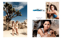 Commercial fashion collage featuring desert portraits and jewelry campaign imagery.