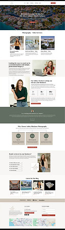 Completed Ashley Blackmer Photography website homepage featuring real estate photography, video services, and personal branding content.